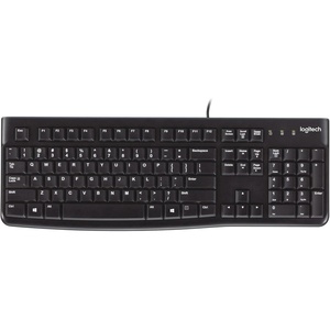 Logitech K120 Wired Keyboard for Windows, USB Plug-and-Play, Full-Size, Spill-Resistant, Curved Space Bar, Compatible with PC, Laptop – Black