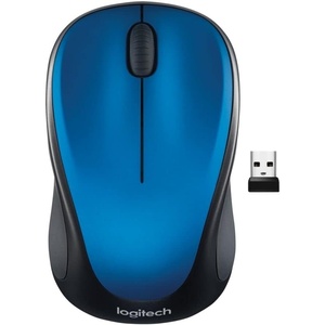 Logitech M317 Wireless Mouse, 2.4 GHz with USB Receiver, 1000 DPI Optical Tracking, 12 Month Battery, Compatible with PC, Mac, Laptop, Chromebook – Red(Steel Blue)