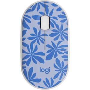Logitech M340 Wireless Mouse with Limited Edition Prints, USB Receiver and Silent Clicks, Portable Wireless Mouse for Laptop, PC, Windows, Chrome, Surface – Floral Leaves(Blue Floral)