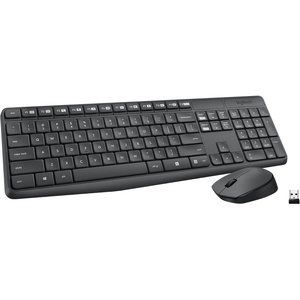 Logitech MK235 Wireless Keyboard and Mouse Combo for Windows, 2.4 GHz Wireless USB Receiver, 15 FN Keys, Long Battery Life, Compatible with PC, Laptop