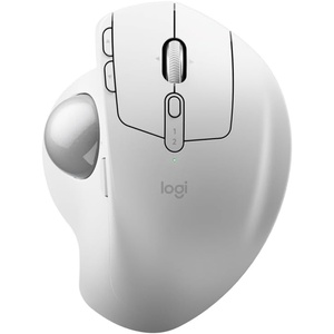 Logitech MX Ergo S Advanced Wireless Trackball Mouse, USB-C Rechargeable Wireless Ergonomic Mouse with Bluetooth and Encrypted Dongle, 6 Programmable Buttons, for PC/Mac – Graphite(Pale Grey)