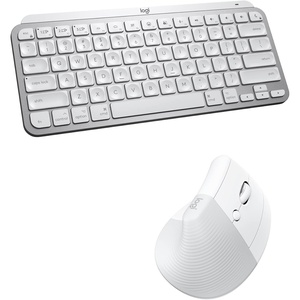 Logitech MX Keys Mini Keyboard for Mac and Lift Vertical Ergonomic Mouse for Mac Combo – Wireless, Bluetooth, Backlit Keys, Quiet, macOS/iPadOS/MacBook/iMac/iPad – Pale Grey(Mixed)