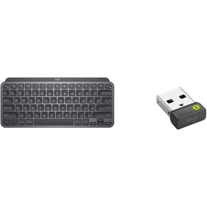 Logitech MX Keys Mini Minimalist Wireless Illuminated Keyboard – Graphite & Bolt USB Receiver