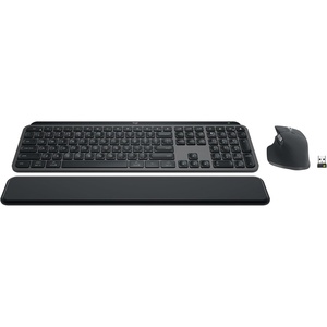 Logitech MX Keys S Combo – Performance Wireless Keyboard and Mouse with Palm Rest, Customizable Illumination, Fast Scrolling, Bluetooth, USB C, for Windows, Linux, Chrome, Mac,Color Graphite.