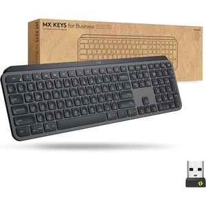Logitech MX Keys Wireless Illuminated Keyboard for Business, Quiet Perfect-Stroke Keys, Logi Bolt Technology, Bluetooth, Rechargeable, Globally Certified, Windows/Mac/Chrome/Linux – Graphite