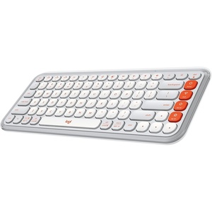 Logitech POP ICON Combo, Wireless Bluetooth Keyboard and Mouse, Comfortable Typing, programmable Keys and Buttons, Quiet clicks, Easy-Switch up to 3 Devices – Lilac(White Orange)