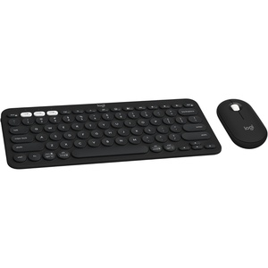 Logitech Pebble 2 Combo, Wireless Keyboard and Mouse, Quiet and Portable, Customizable, Logi Bolt, Bluetooth, Easy-Switch for Windows, macOS, iPadOS, Chrome – Tonal Rose(Black)