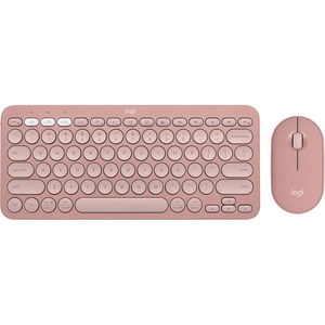 Logitech Pebble 2 Combo, Wireless Keyboard and Mouse, Quiet and Portable, Customizable, Logi Bolt, Bluetooth, Easy-Switch for Windows, macOS, iPadOS, Chrome – Tonal Rose(Rose)