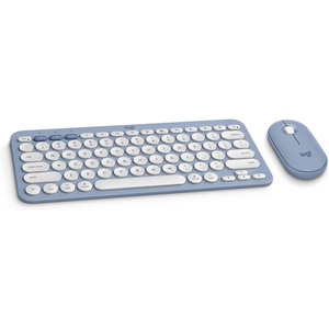 Logitech Pebble 2 Combo for Mac, Wireless Keyboard and Mouse, Slim, Quiet and Portable, Customizable, Bluetooth Mouse and Keyboard, Easy-Switch, for macOS, iPadOS – Tonal Blue(Tonal Blue)