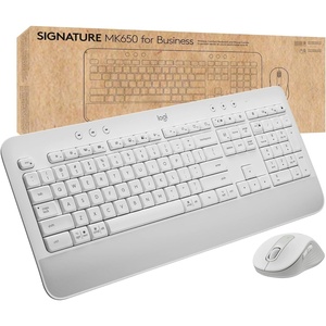 Logitech Signature MK650 Combo for Business, Wireless Mouse and Keyboard, Logi Bolt, Bluetooth, SmartWheel, Globally Certified, Windows/Mac/Chrome/Linux – Off-White(Off White)