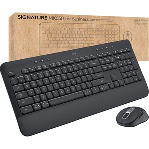Logitech Signature MK650 Combo for Business, Wireless Mouse and Keyboard, Logi Bolt, Bluetooth, SmartWheel, Globally Certified, Windows/Mac/Chrome/Linux – Off-White(Graphite)