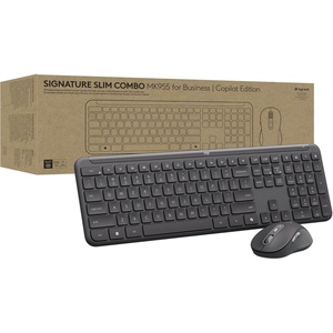 Logitech Signature Slim Solar+ Wireless Bluetooth Keyboard K980 for Business, Quiet Typing, Secure Receiver, Windows, Mac – Graphite(Combo)