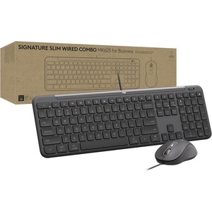 Logitech Signature Slim Wired Combo MK625 for Business, Optical Wired Mouse, Full-Size Keyboard, USB-C Plug-and-Play, Windows/Mac/Chrome/PC/laptops – Graphite(One Size)