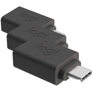 Logitech USB-C to USB-A Adapter(1.1″ x 0.7″ x 0.4″ (Pack of 3))