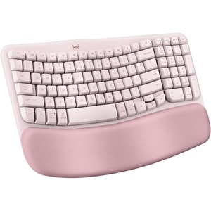 Logitech Wave Keys MK670 Combo, Wireless Ergonomic Keyboard with Signature M550 L Wireless Mouse, Comfortable Natural Typing, Bluetooth, Logi Bolt, for Multi-OS, Windows/Mac – Graphite(Rose)