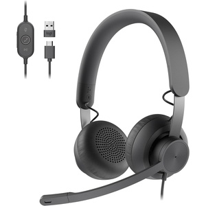 Logitech Zone 750 Wired On-Ear Headset with Advanced Noise-canceling Microphone, Simple USB-C and Included USB-A Adapter, Plug-and-Play Compatibility for All Devices(Wired)