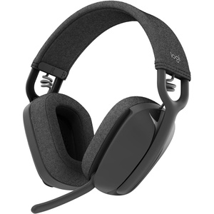 Logitech Zone Vibe 100 Lightweight Wireless Over Ear Headphones with Noise Canceling Microphone, Advanced Multipoint Bluetooth Headset, Works with Teams, Google Meet, Zoom, Mac/PC – Graphite(Graphite)