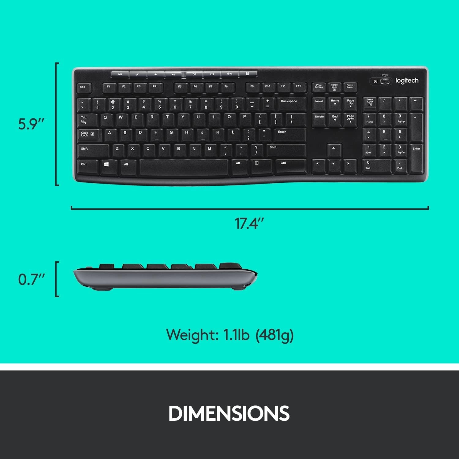 image:imageLogitech Wireless Combo MK270 Compatible DevicesPersonal Computer4 PackBlack