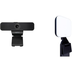 Logitech C925-E Webcam + Litra Glow Premium LED Streaming Light Bundle(Webcam + Monitor Light)