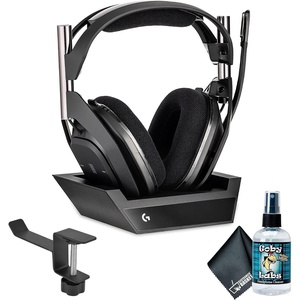 Logitech G Astro A50 X Omni-Platform Wireless Gaming Headset + Base Station Bundle Including: Headphone Holder, Headphone Cleaning Kit