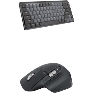 Logitech MX Mechanical Mini Wireless Illuminated Keyboard, Clicky Switches + MX Master 3S Bluetooth Edition Wireless Mouse, No USB Receiver – Ultra-Fast Scrolling, Ergo, 8K DPI, Graphite