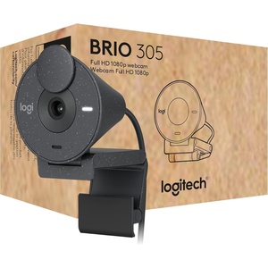 Logitech Brio 305 Full HD 1080P Webcam with Privacy Shutter, Mono Noise Reduction Mics, USB-C, Auto Light Correction, Works with Zoom, Microsoft Teams, Google Meet (Renewed)